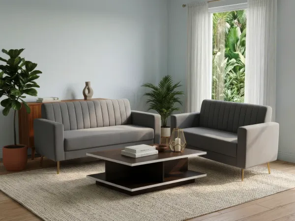 Tulip Sofa Combos Set Grey Color With Rio Centre table
